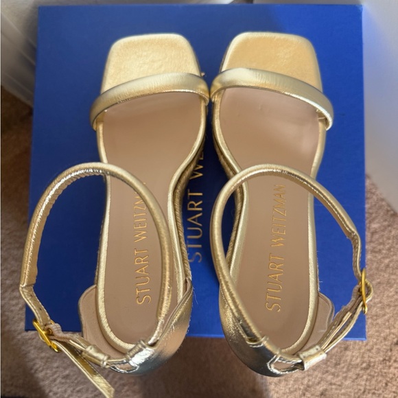 Stuart Weitzman Nudist Metallic Platform Wedge Espadrilles - Size 8C -NEW IN BOX - Picture 7 of 9